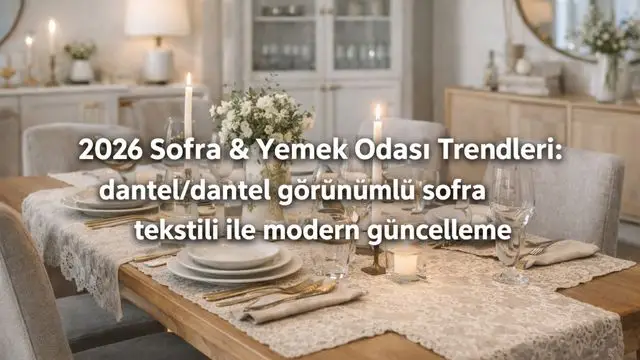 2026 Sofra & Yemek Odası Trendleri: dantel/dantel görünümlü sofra tekstili ile modern güncelleme 2026 Sofra & Yemek Odası Trendleri: dantel/dantel görünümlü sofra tekstili ile modern güncelleme