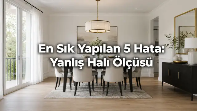 En Sık Yapılan 5 Hata: Yemek odası takımı yerleşiminde yanlış halı ölçüsü