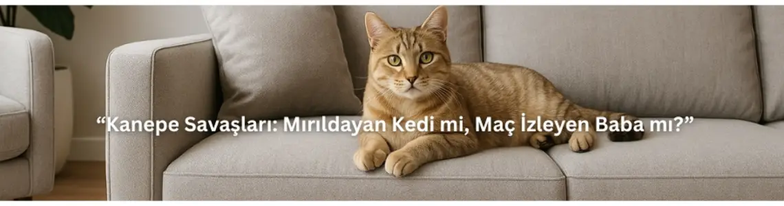 “Kanepe Savaşları: Mırıldayan Kedi mi, Maç İzleyen Baba mı?” “Kanepe Savaşları: Mırıldayan Kedi mi, Maç İzleyen Baba mı?”