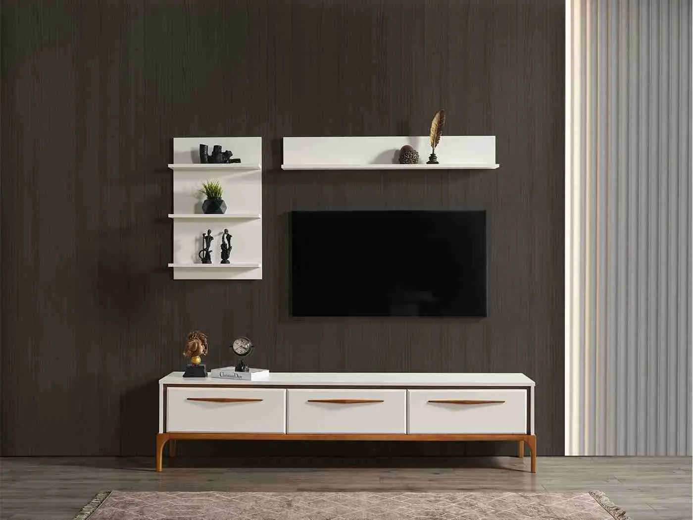 Firu Konsol - Modern ve Doğal Tasarım Firu Konsol krem renk ceviz detaylı modern tasarım
