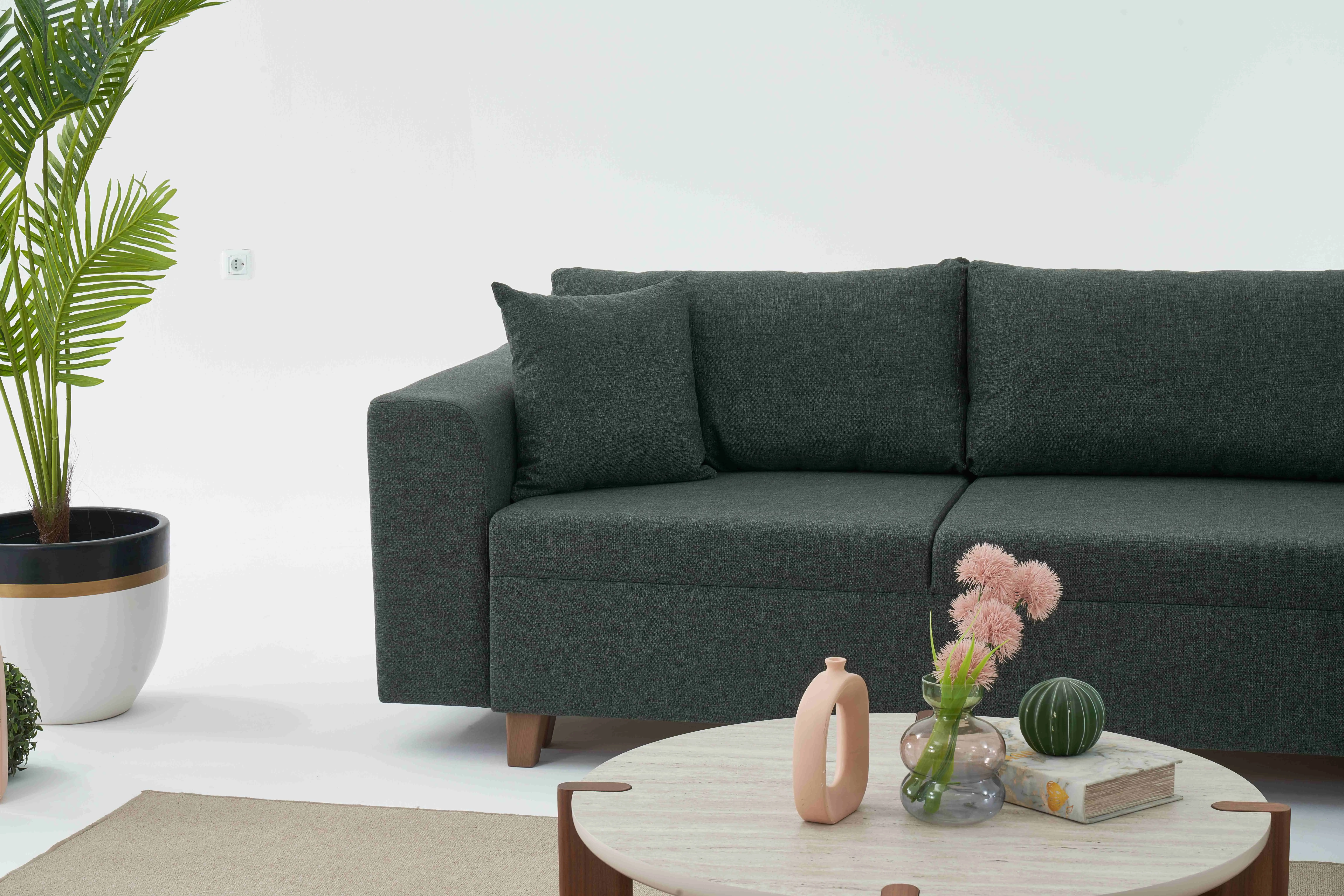 Velura Home Rengar Yeşil Koltuk Takımı Rengar kitaplıklı Yeşil koltuk takımı - Velura Home