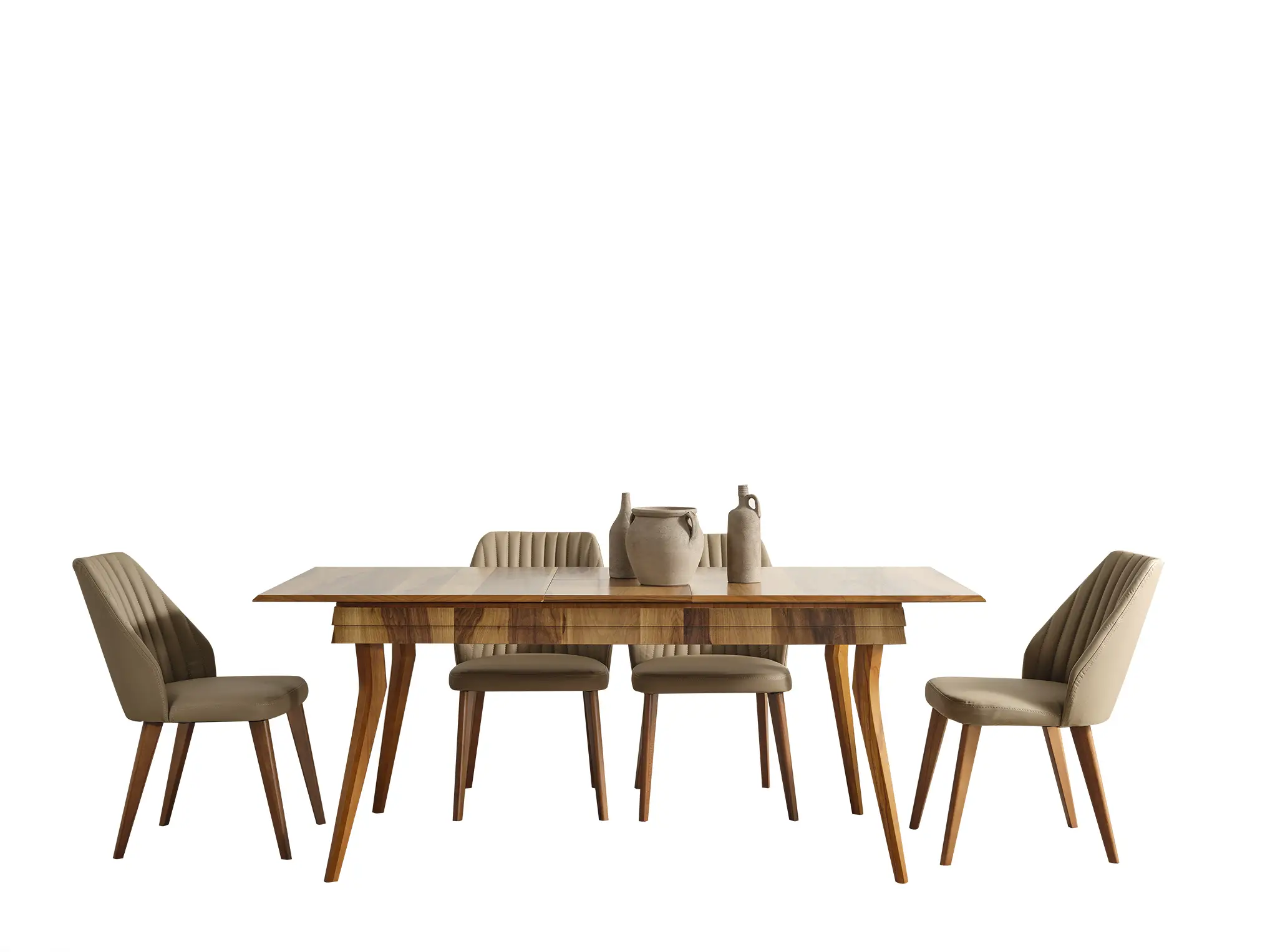 Arin Yemek Masası - Ceviz Renk Ahşap Modern Tasarım Ahşap Yemek Masası