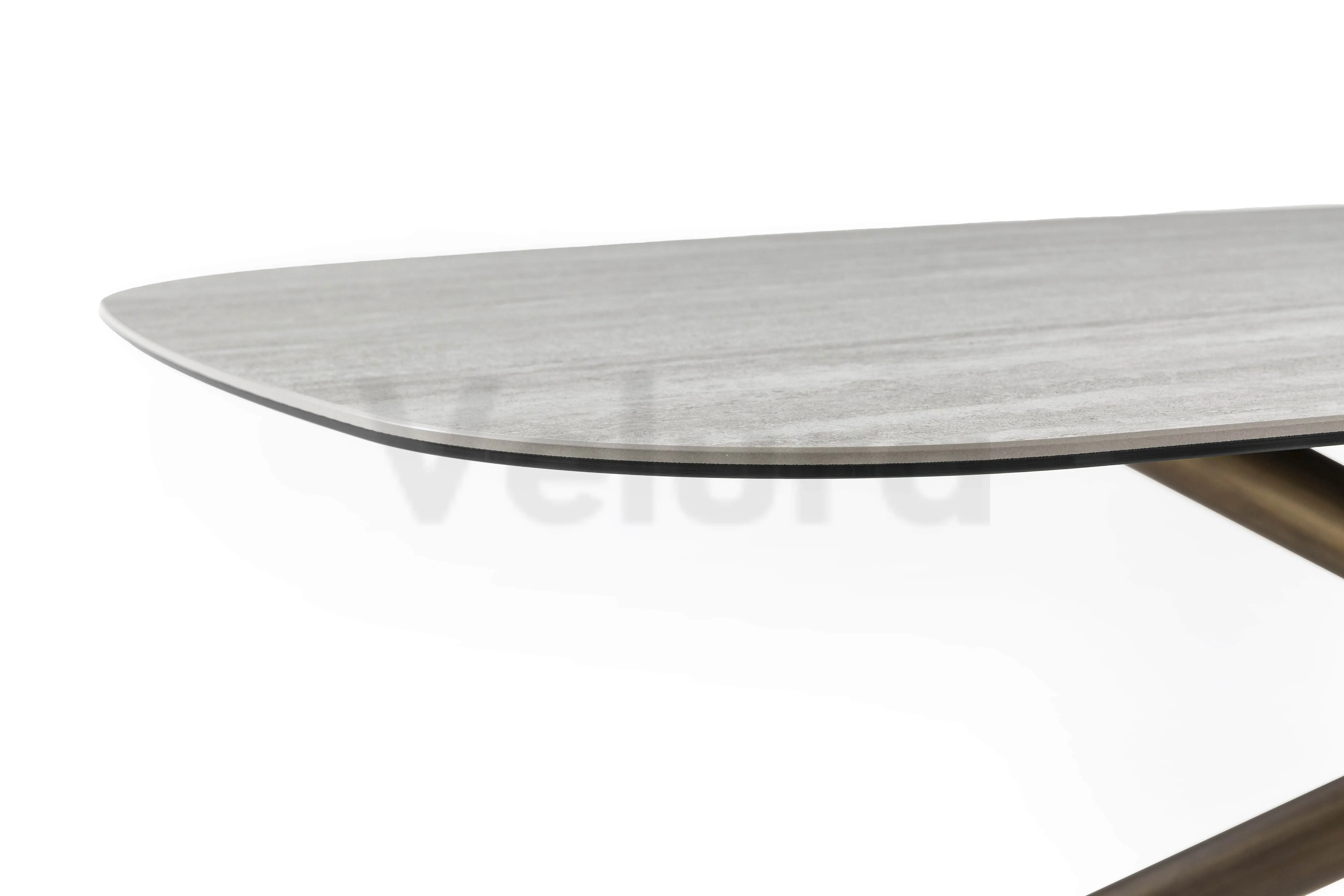 Modern Terra Yemek Masası - v03 Gold Ayaklı
