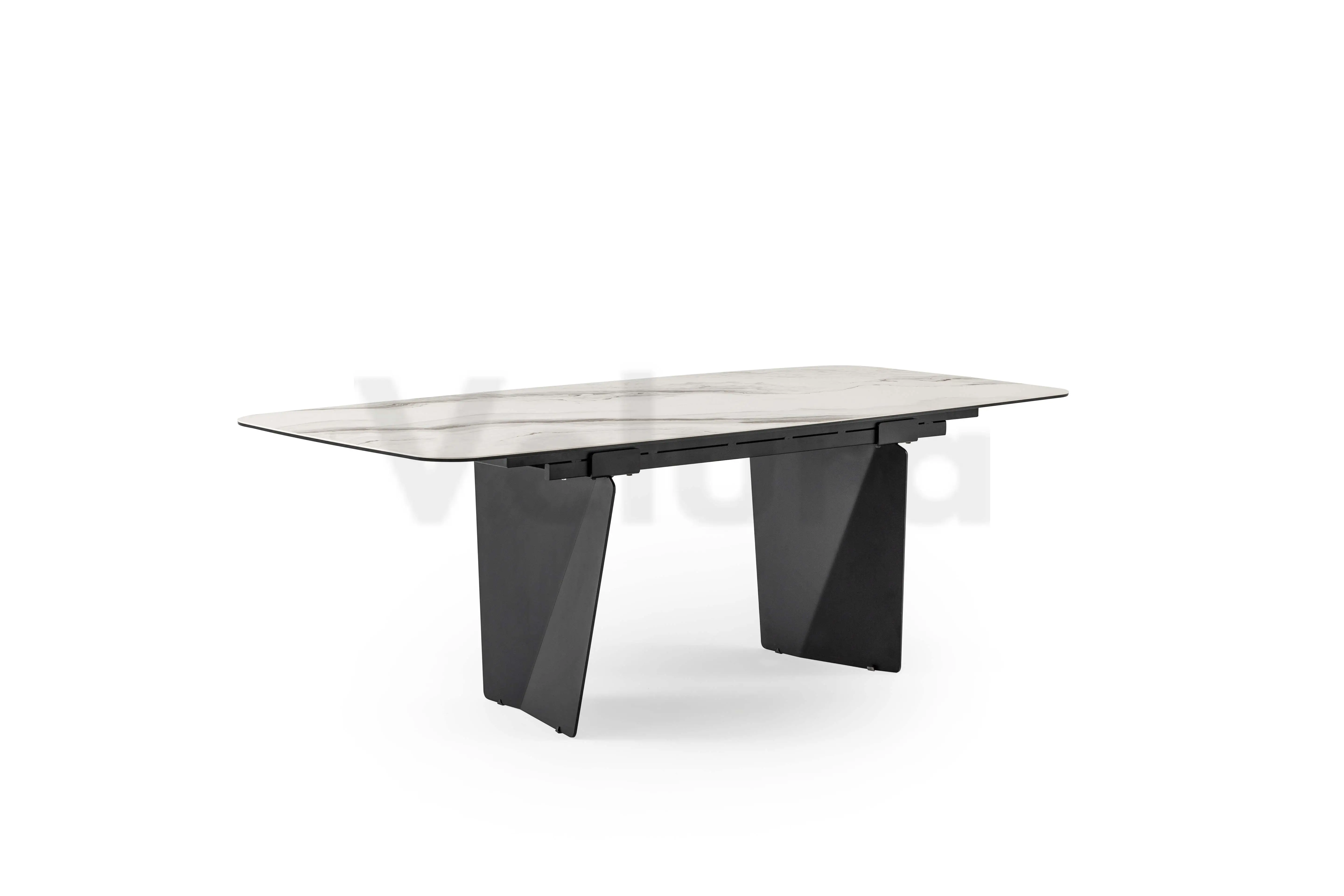 ZLuna Deco Yemek Masası v04 Modern siyah ayaklı yemek masası