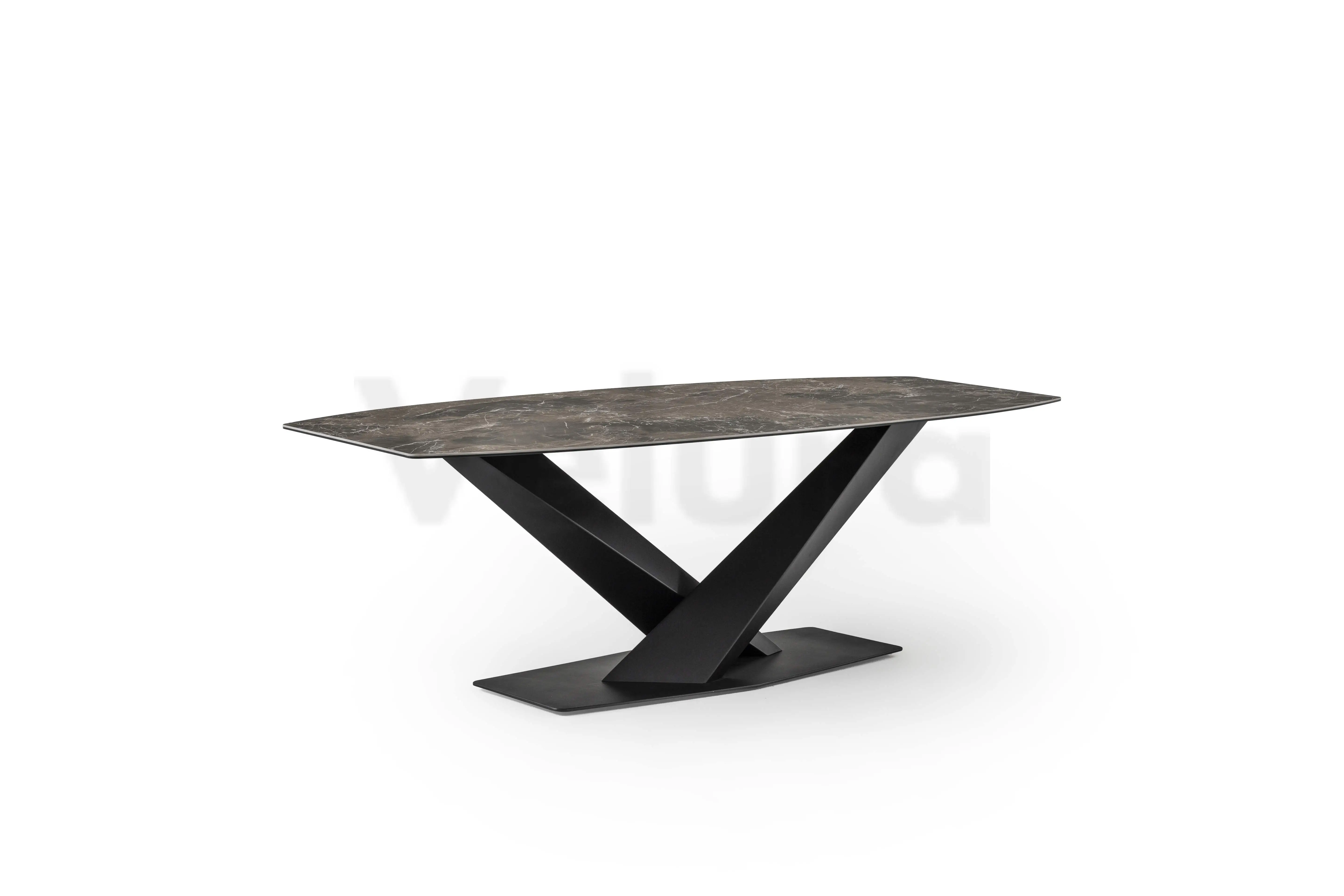 Velura Home Yemek Masası Modeli v06 ZNero Yemek Masası v06 siyah metal ayaklı