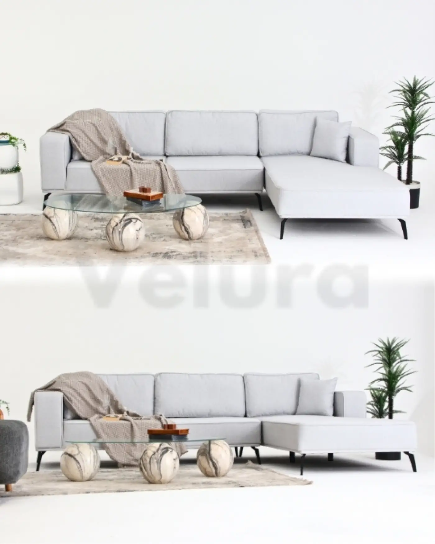Lora Açık Gri Köşe Takımı – Geniş ve Modern Metal Ayaklı Uzanmalı Koltuk Lora Köşe Takımı Açık Gri – 300x180 cm, Metal Ayaklı Modern Geniş Oturumlu Köşe Koltuk
