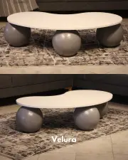 Gri Top Sehpa - Beyaz Fasülye Mdf Gri Top Sehpa - Beyaz Fasülye Mdf