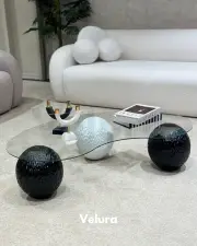 Küre Desenli Orta Sehpa - Siyah & Beyaz Küre Desenli Orta Sehpa - Siyah & Beyaz