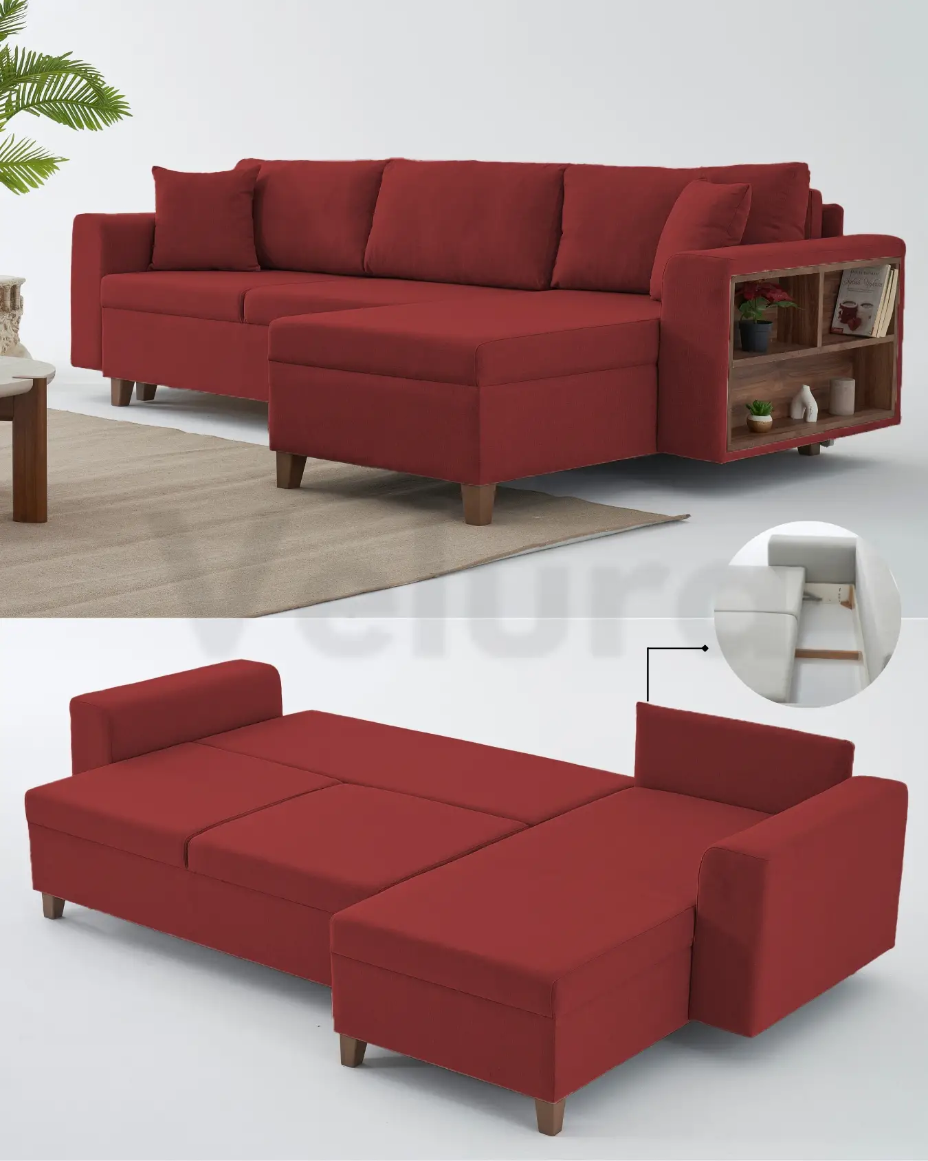 Rengar Köşe Takımı Bordo Renk